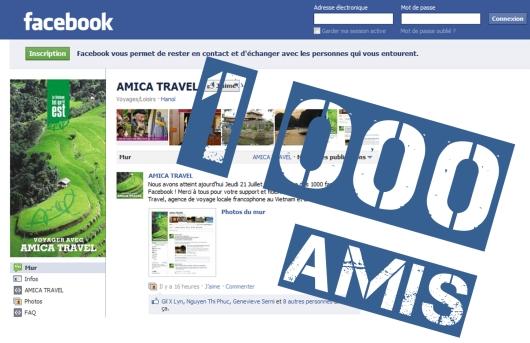 Amica Travel Facebook 1000 fans