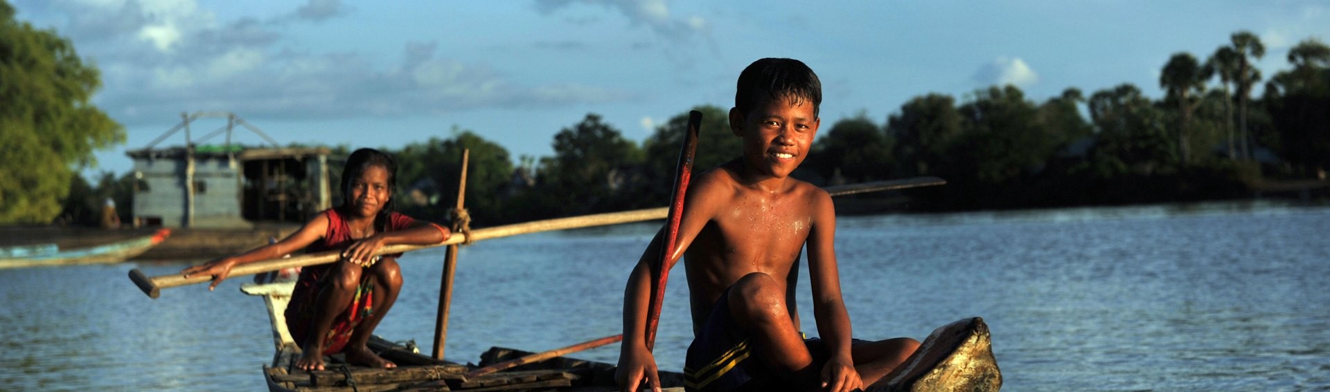 Enfants dans un village de Boping au Cambodge