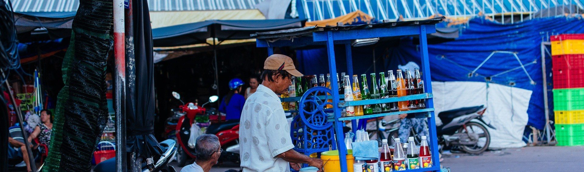 Vendeur de boisson Long Xuyen Vietnam