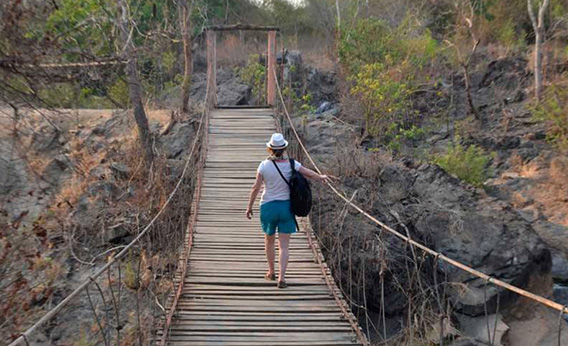 Le pont suspendu sur l'ile de Done Khone