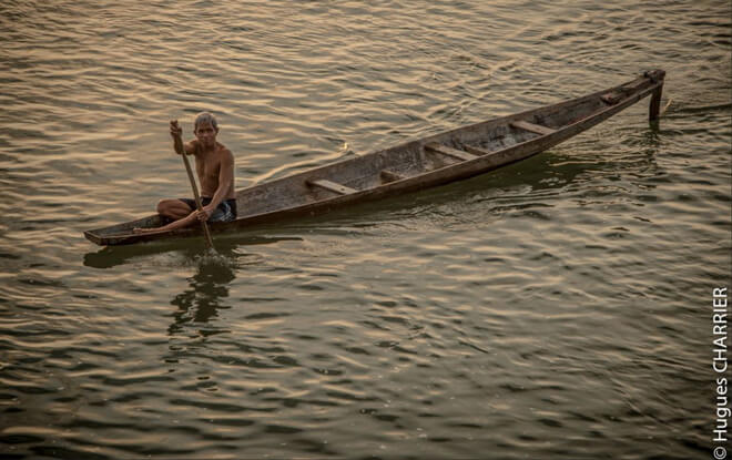 Pêcheur sur le Mékong
