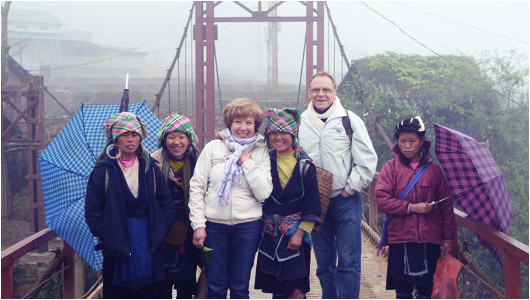 Sur le pont à Sapa
