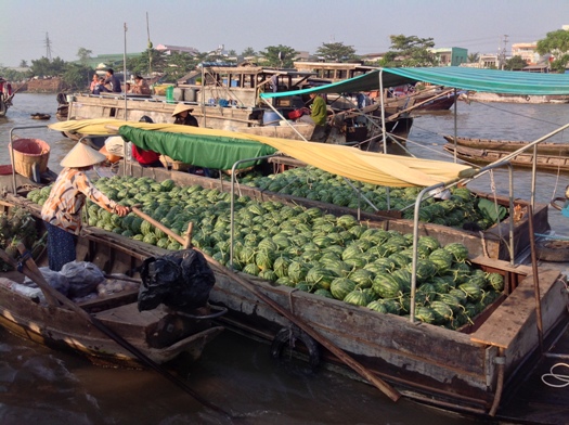 Delta du Mékong, marché flottant