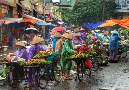 Marché quotidien à Hanoi 