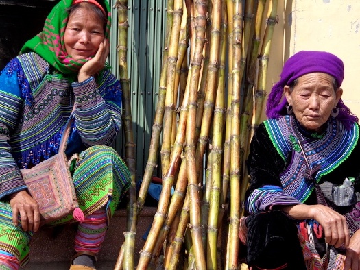 marché ethnique, bac ha, hmong fleur 