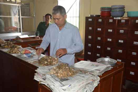 L'herboristerie de la pagode dispensaire Go Cong Delta Mékong