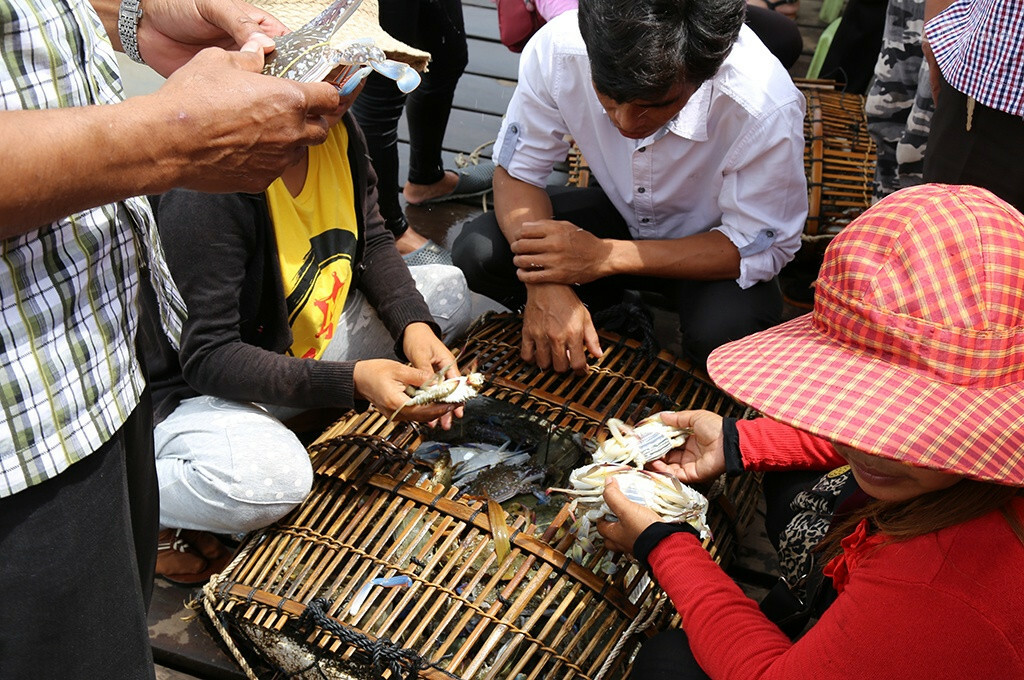 Le marché aux crabes de Kep marche crabes kep