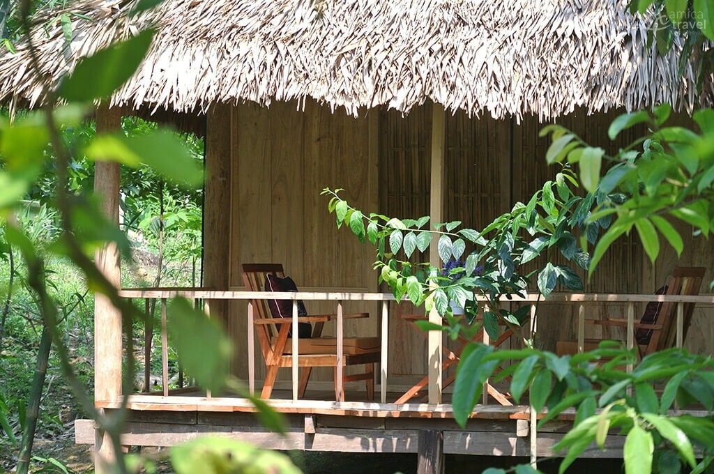Petit balcon du bungalow Balcon Pu Luong Vietnam
