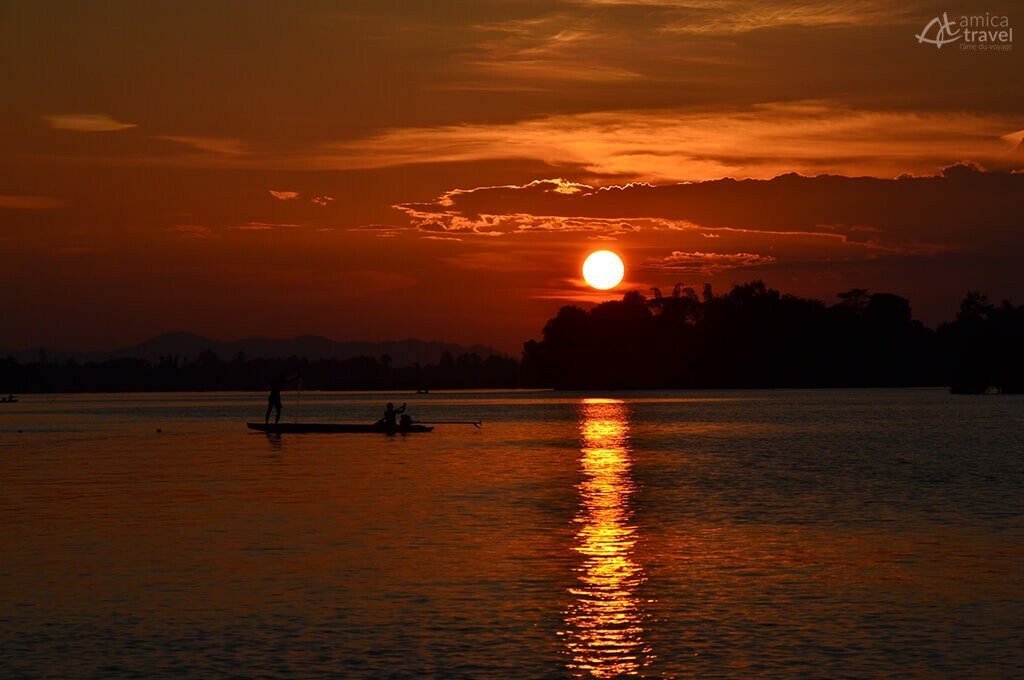 Coucher de soleil 4000 îles Laos