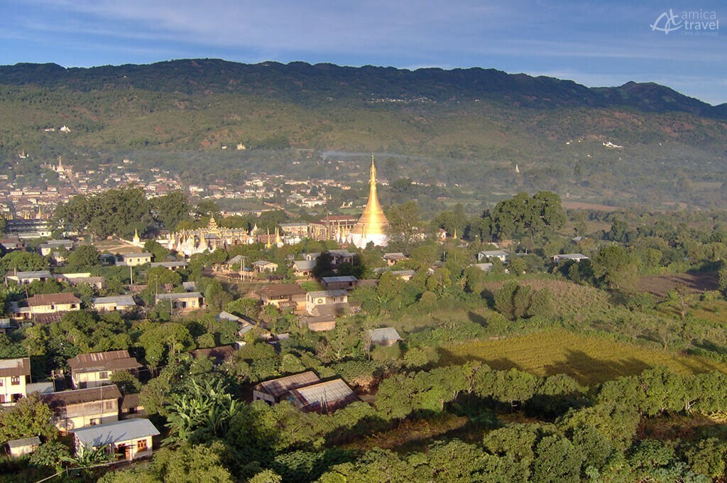 vue de haut bagan birmanie