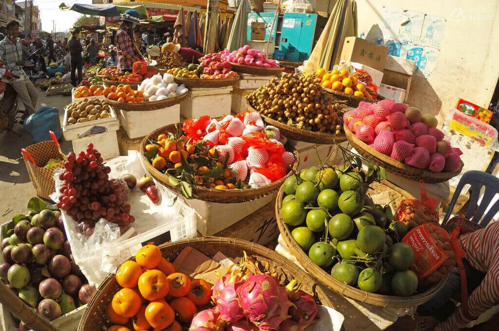 Marché aux fruits de Kratie marche fruits kratie
