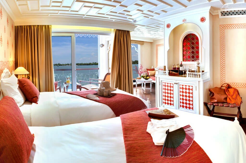 chambre bateau de luxe Jahan Mekong