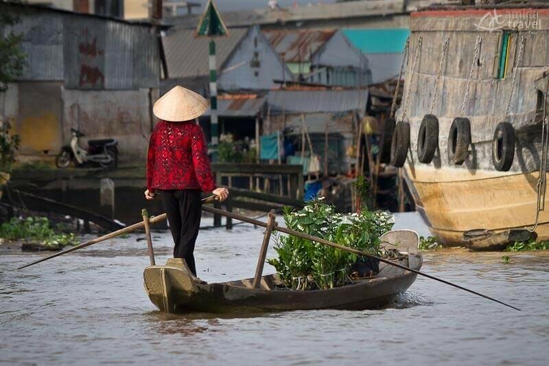Marché flottant sur le Mékong Marche flottant Mekong