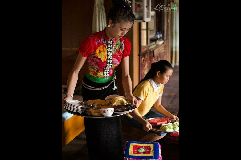 repas chez Phuong Nghia Lo Nord Vietnam
